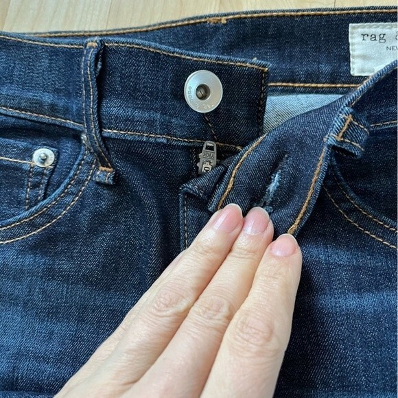 Rag & Bone High Rise Ankle Skinny Jeans Mad River Tuxedo 27 - Picture 9 of 14